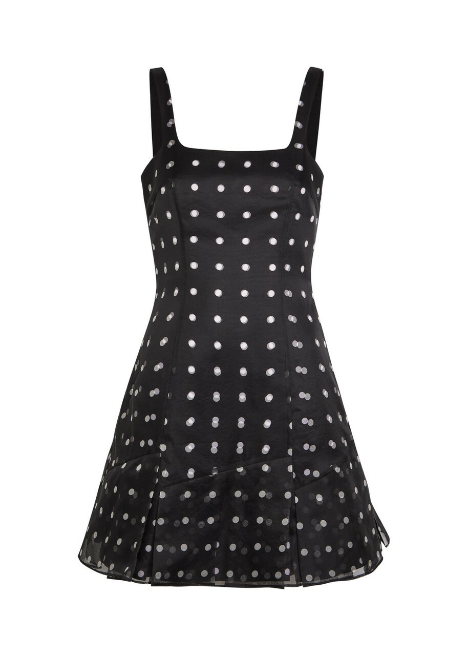 Emilia Wickstead Juelee Polka dot Layered Silk-chiffon Mini Dress Black