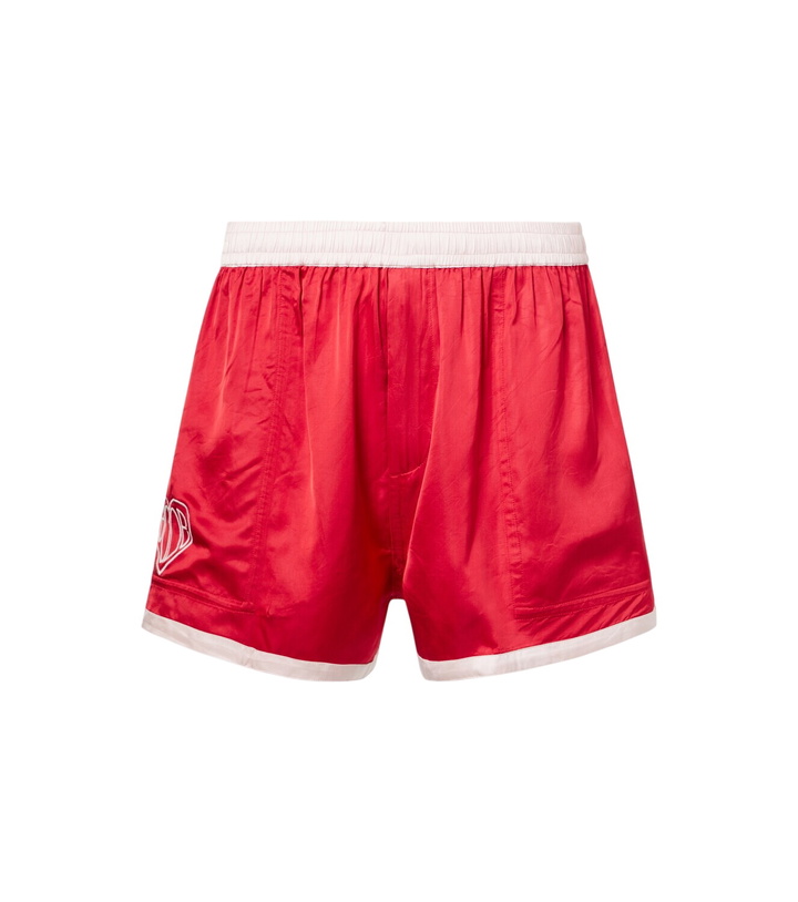 Photo: Bode Heart Deco embroidered satin shorts
