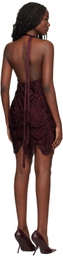Ferragamo Burgundy Silk Cord Jacquard Minidress