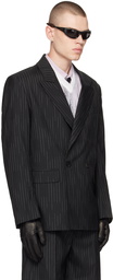 Ernest W. Baker Black Pinstripe Blazer