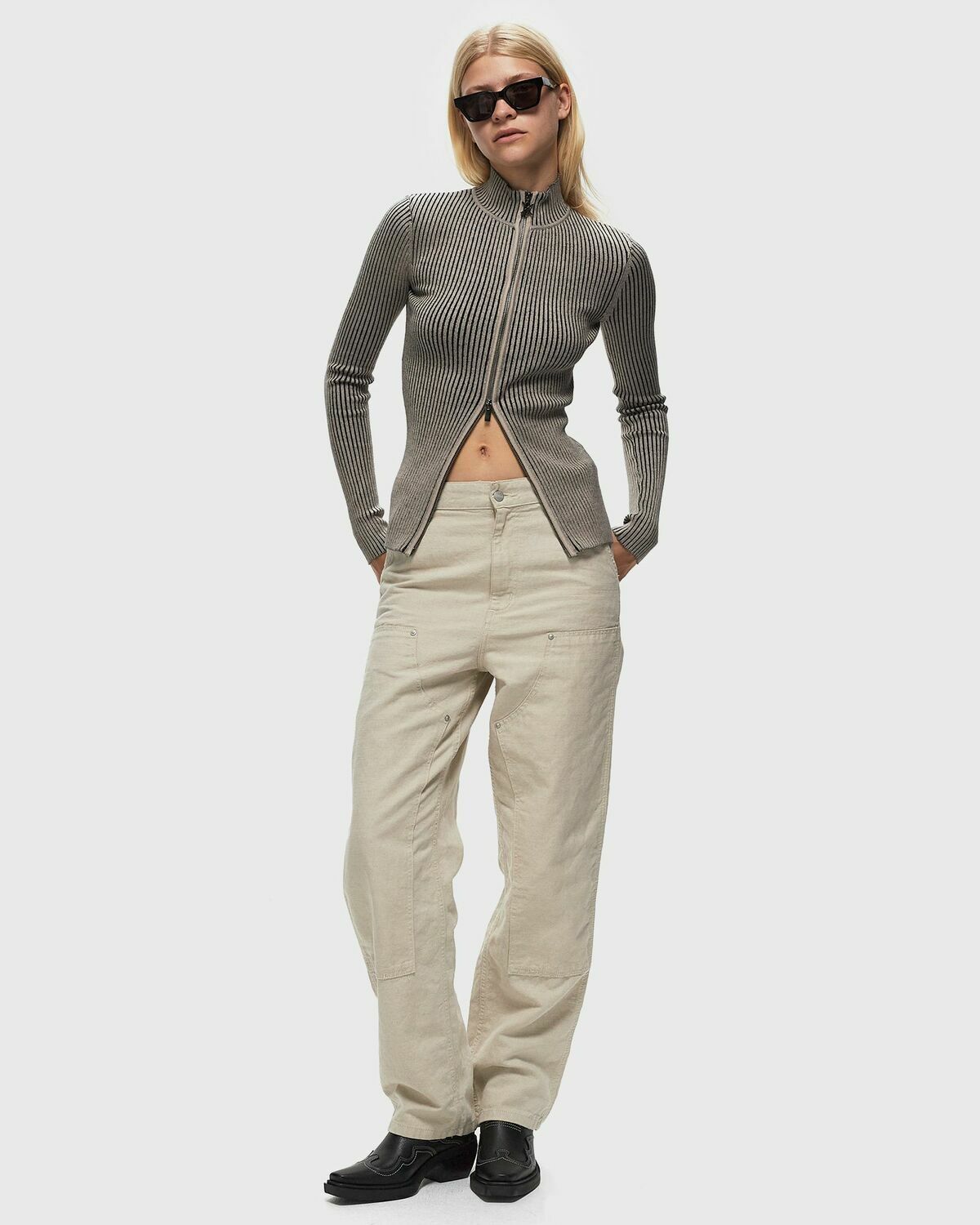 Daily Paper Alora Two Tone Knit Vest Beige Pullovers/Zippers & Cardigans