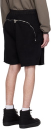 Rick Owens DRKSHDW Black Hollywood Long Boxers Butt Zipp Shorts