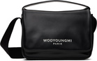 WOOYOUNGMI Black Logo Leather Messenger Bag