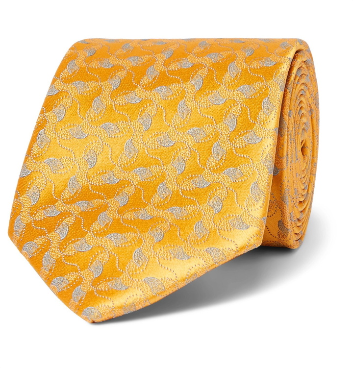 Photo: Charvet - 8.5cm Silk-Jacquard Tie - Yellow