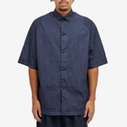 TEATORA Men's Packable Metallic Short Sleeve Wide Shirt in Navy