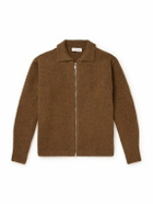 LE 17 SEPTEMBRE - Knitted Zip-Up Cardigan - Brown