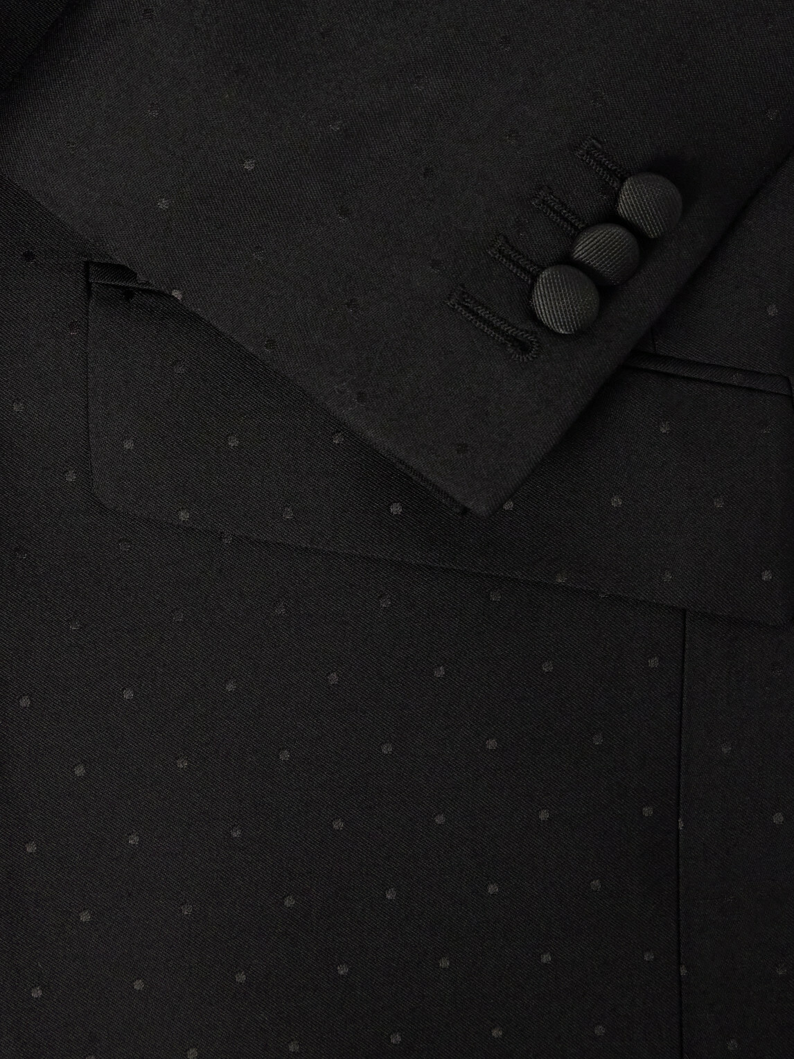 Favourbrook - Polka-Dots Wool and Silk-Blend Tuxedo Jacket - Black