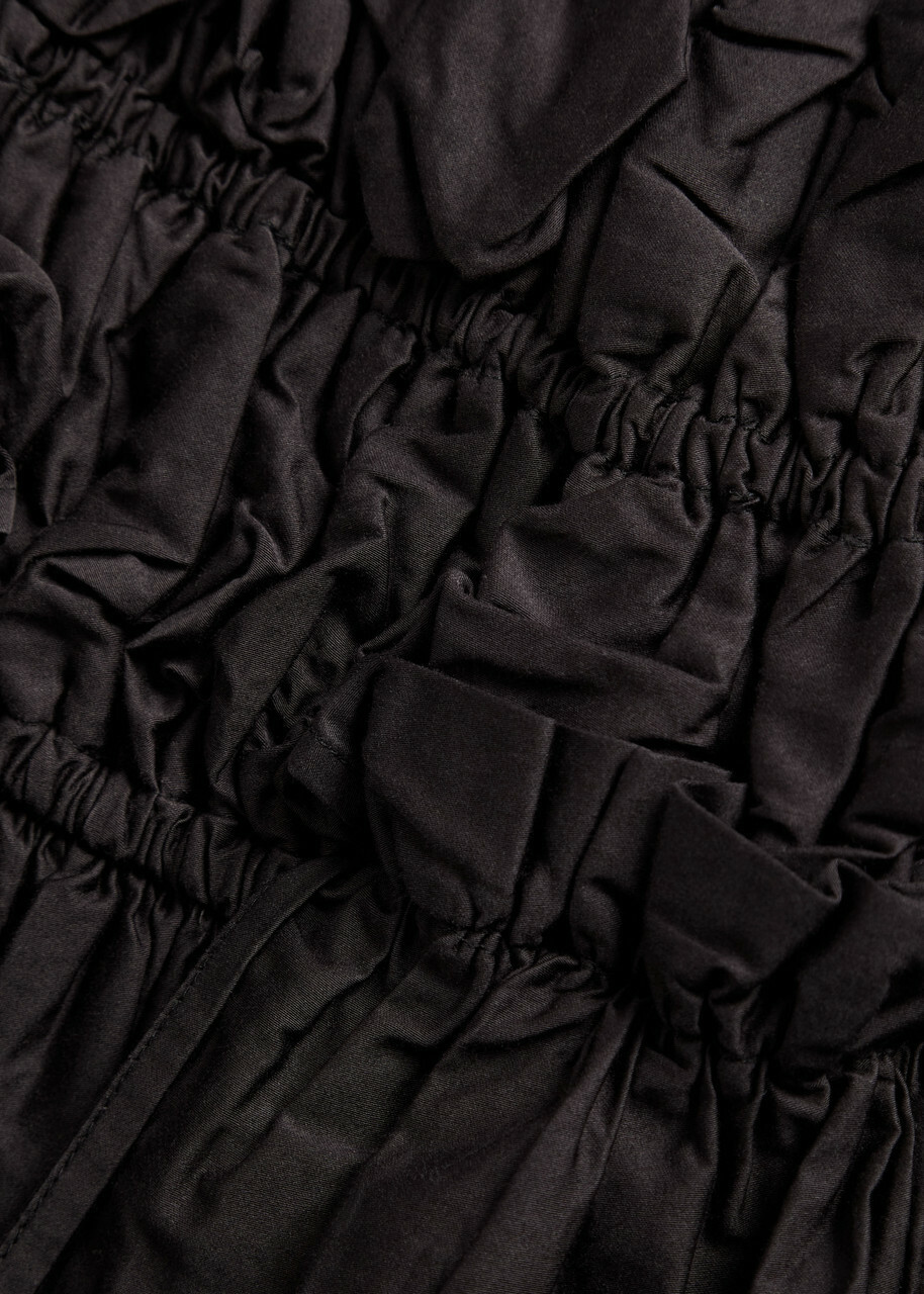 Damson Madder Lyza Ruffled Cotton Mini Dress Black