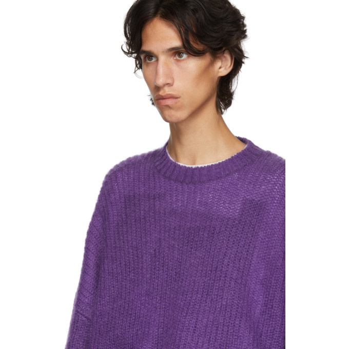 Johnlawrencesullivan Purple and Grey Knit Sweater Johnlawrencesullivan