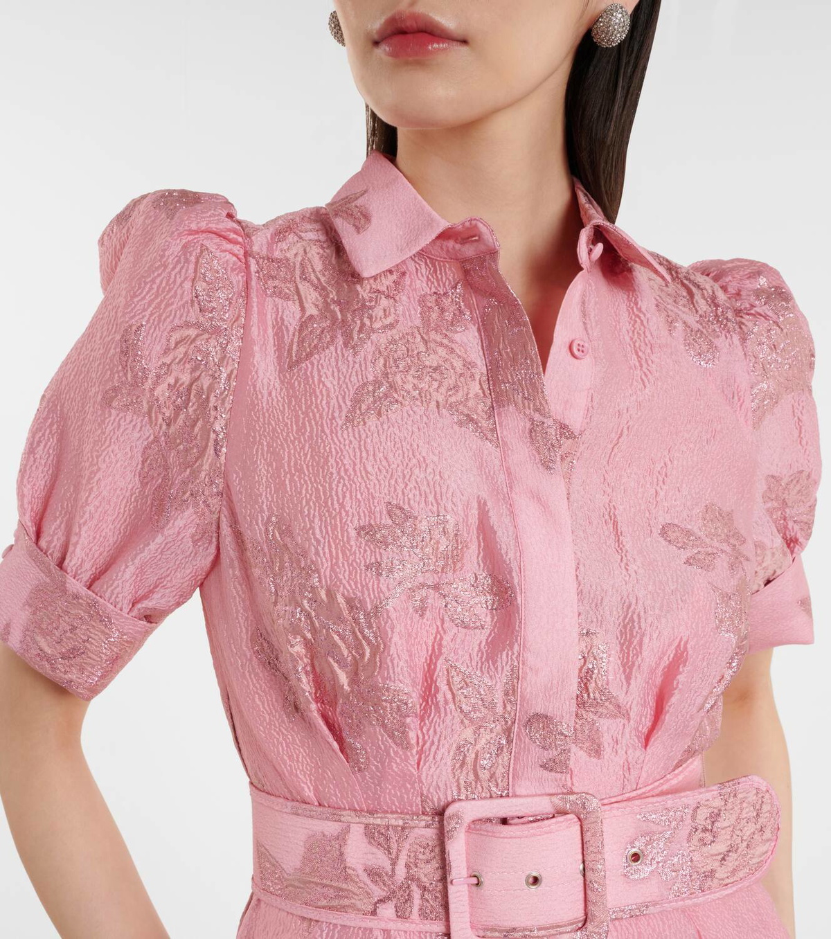 関税込【REBECCA VALLANCE】Benette belted brocade shirt dress Rebecca Vallance Benette belted brocade shirt dress Rebecca