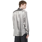 Comme des Garcons Homme Plus Silver Sputter Finish Satin Shirt