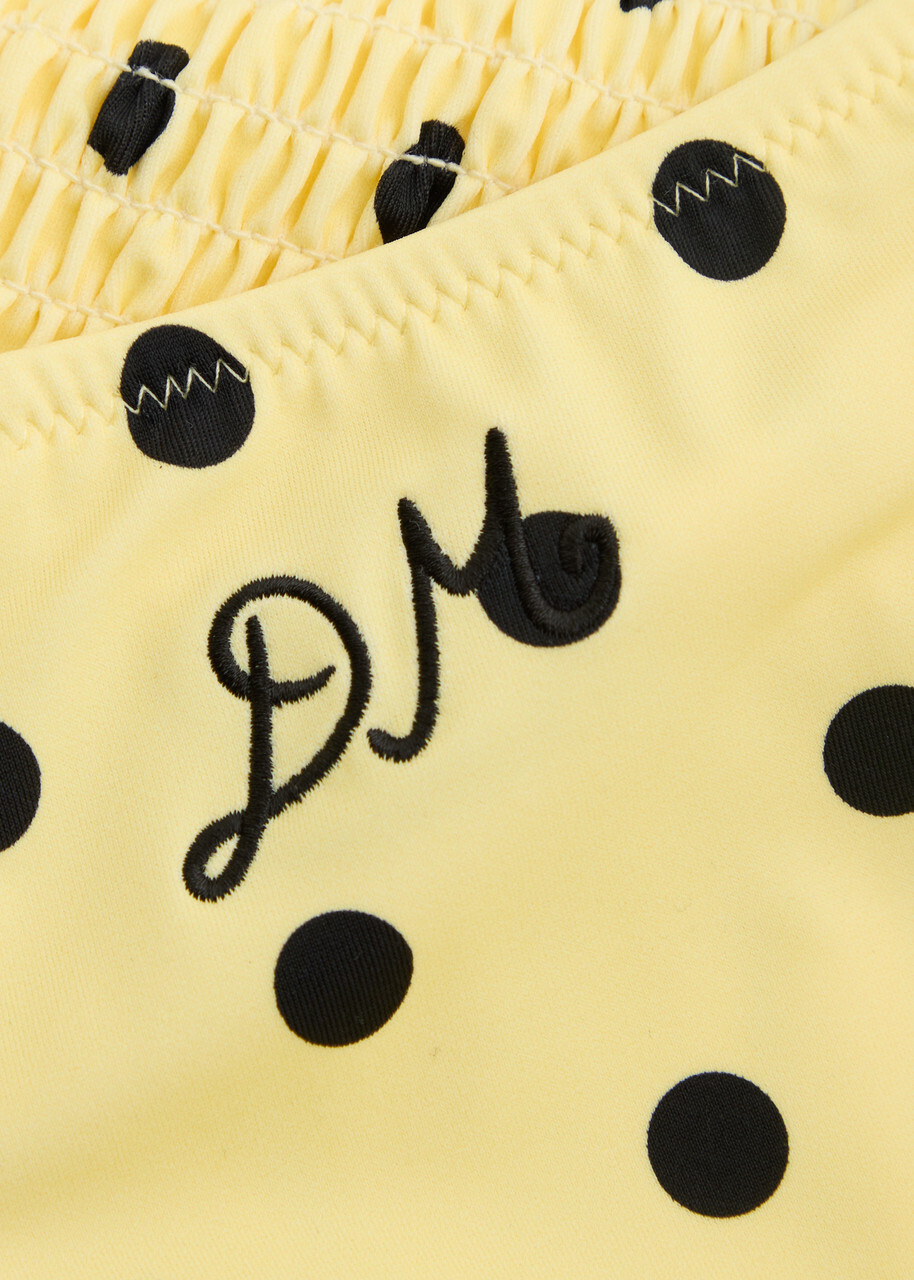 Damson Madder Spot-print Shirred Bikini Briefs Yellow