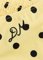 Damson Madder Spot-print Shirred Bikini Briefs Yellow