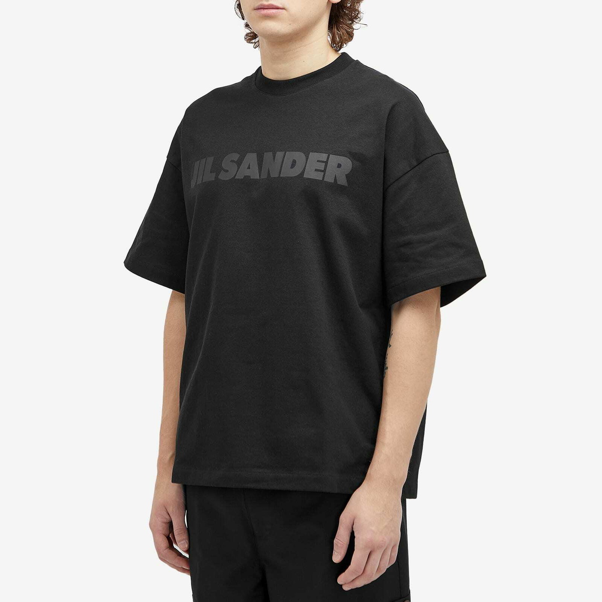Jil Sander Men's Logo T-Shirt in Black