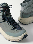 Hoka One One - Tor Ultra Hi Rubber-Trimmed GORE-TEX® and Leather Hiking Boots - Gray