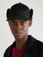 Paul Smith - Faux Shearling-Trimmed Cotton-Twill Trapper Hat - Black