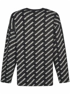 BALENCIAGA - All Over Logo Cotton Blend Knit Sweater