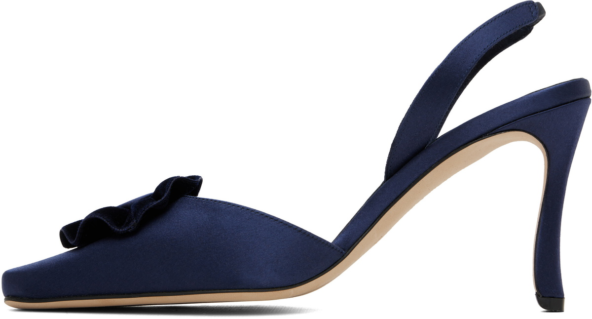 Manolo Blahnik Navy Caulosli Heels