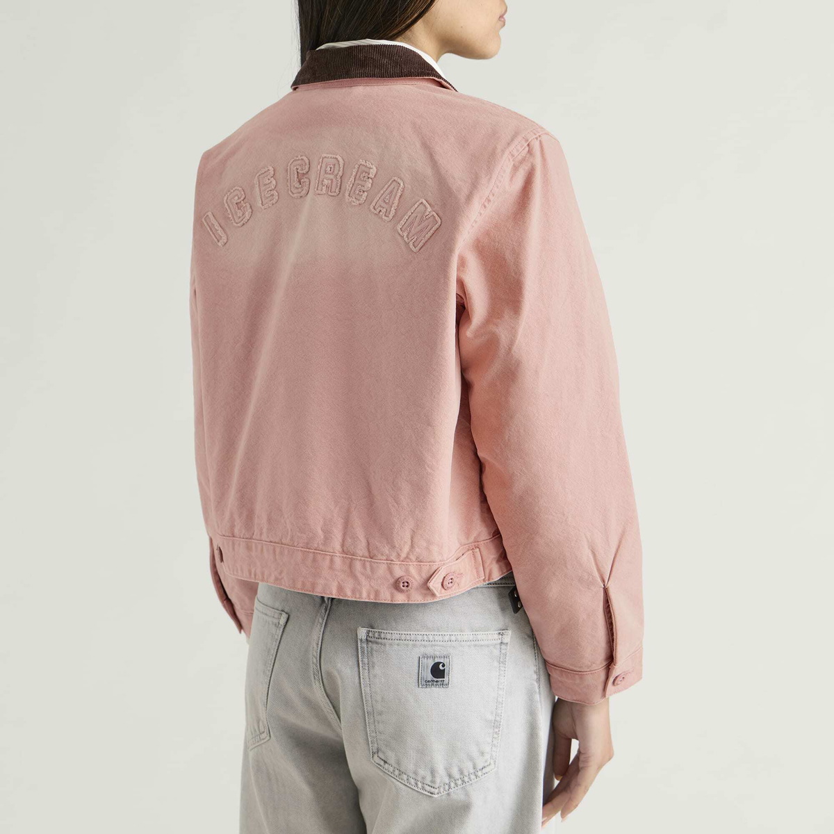 ICECREAM Women's Team Ic Cropped Work Jacket in Pink