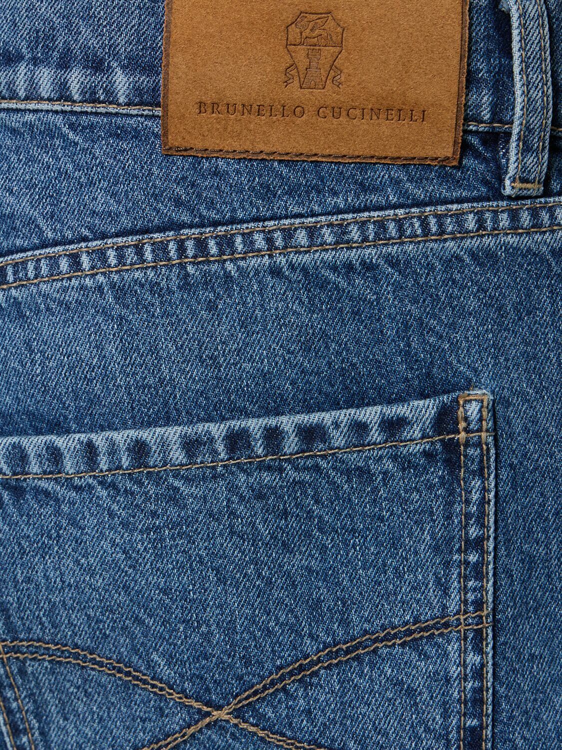 デニム・ジーパン BRUNELLO CUCINELLI COTTON JEANS Lightweight denim trousers for Man in Light Blue Denim