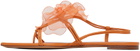 Nensi Dojaka Orange Appliqué Sandals