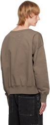 Maison Margiela Brown Embroidered Sweatshirt