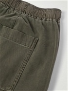 James Perse - Slim-Fit Straight-Leg Brushed Cotton-Blend Twill Drawstring Trousers - Green