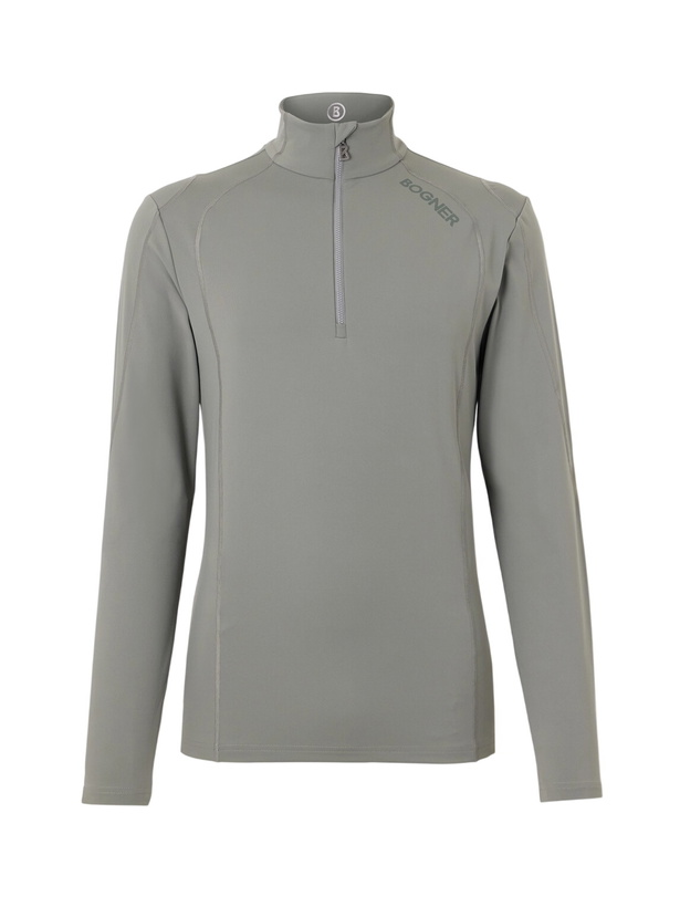 Photo: BOGNER - Harry Stretch-Jersey Half-Zip Ski Mid-Layer - Green