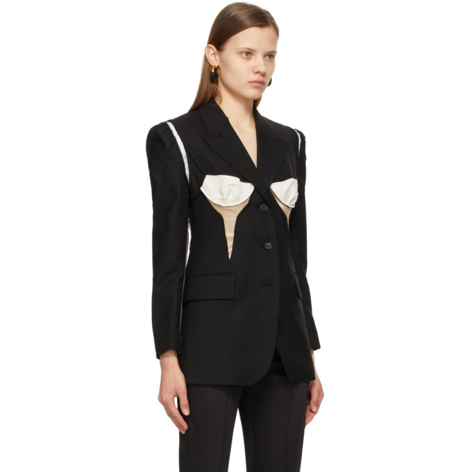 Pushbutton Black Deconstructed Bustier Blazer Pushbutton