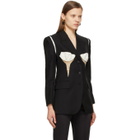 Pushbutton Black Deconstructed Bustier Blazer
