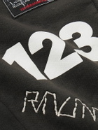 RRR123 - CVA Tapered Logo-Print Embroidered Cotton-Jersey Sweatpants - Black