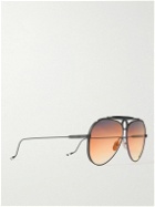 Jacques Marie Mage - Diamond Cross Ranch Aviator-Style Black-Tone Sunglasses