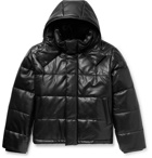 McQ Alexander McQueen - Quilted Leather Hooded Jacket - Black