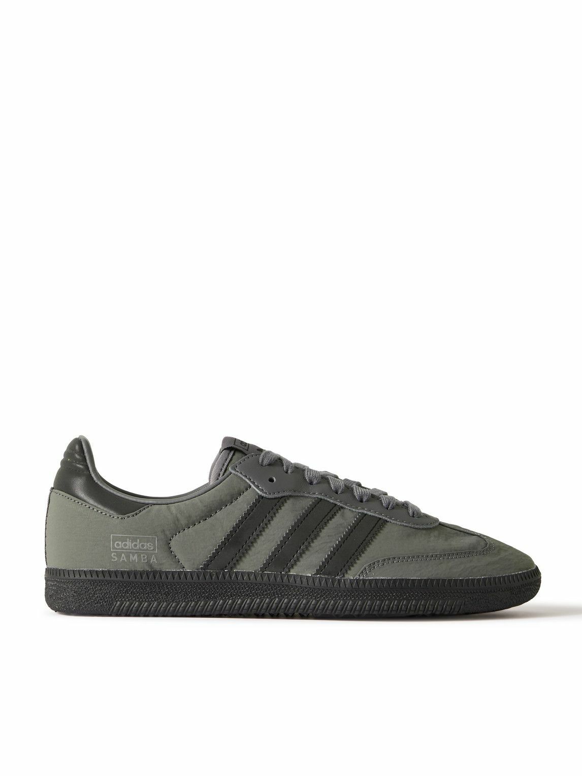 adidas Originals - Samba OG Leather-Trimmed Shell Sneakers - Gray adidas  Originals