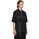 We11done Black Zip Detail Short Sleeve Shirt