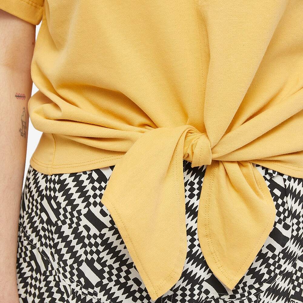 Isabel Marant Women's Zelika Cropped Knotted T-Shirt in Yellow