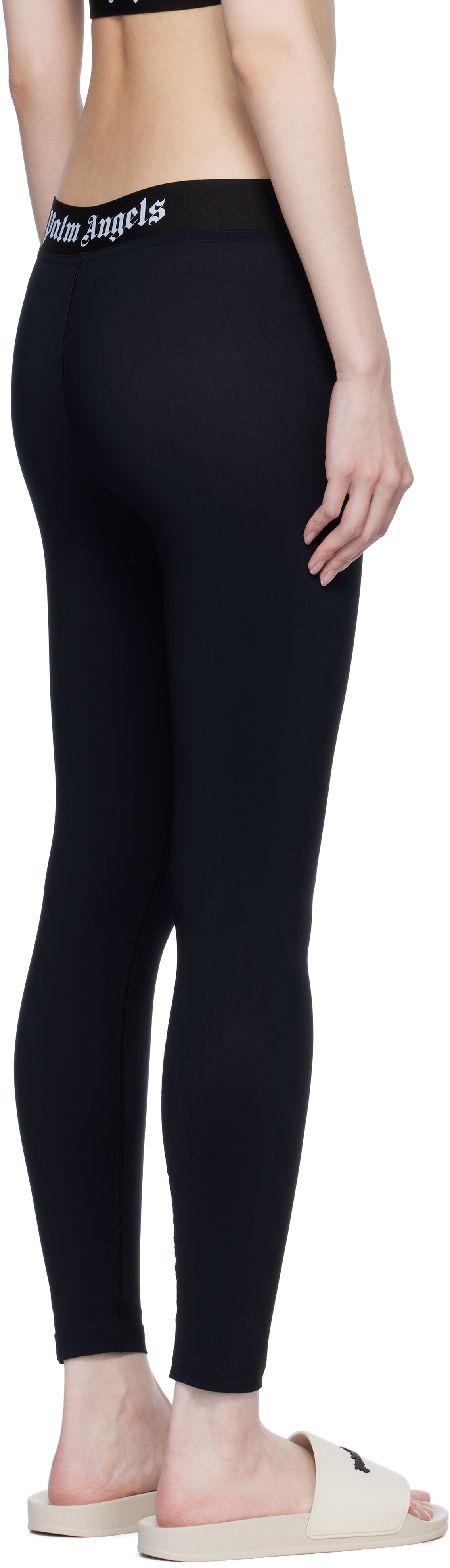 Palm Angels Black Logo Leggings