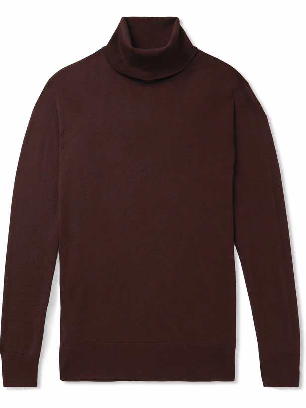 Photo: Loro Piana - Wool Rollneck Sweater - Burgundy