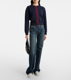 Gucci Stretch GG Web Stripe leather sneakers