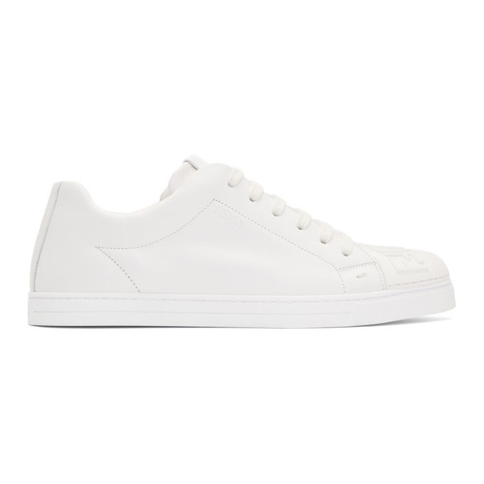 Photo: Fendi White Forever Fendi Toe Cap Sneakers