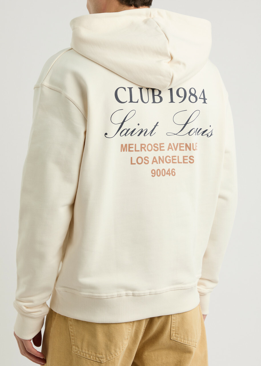 Club 1984 Melrose Hooded Cotton Sweatshirt Off White
