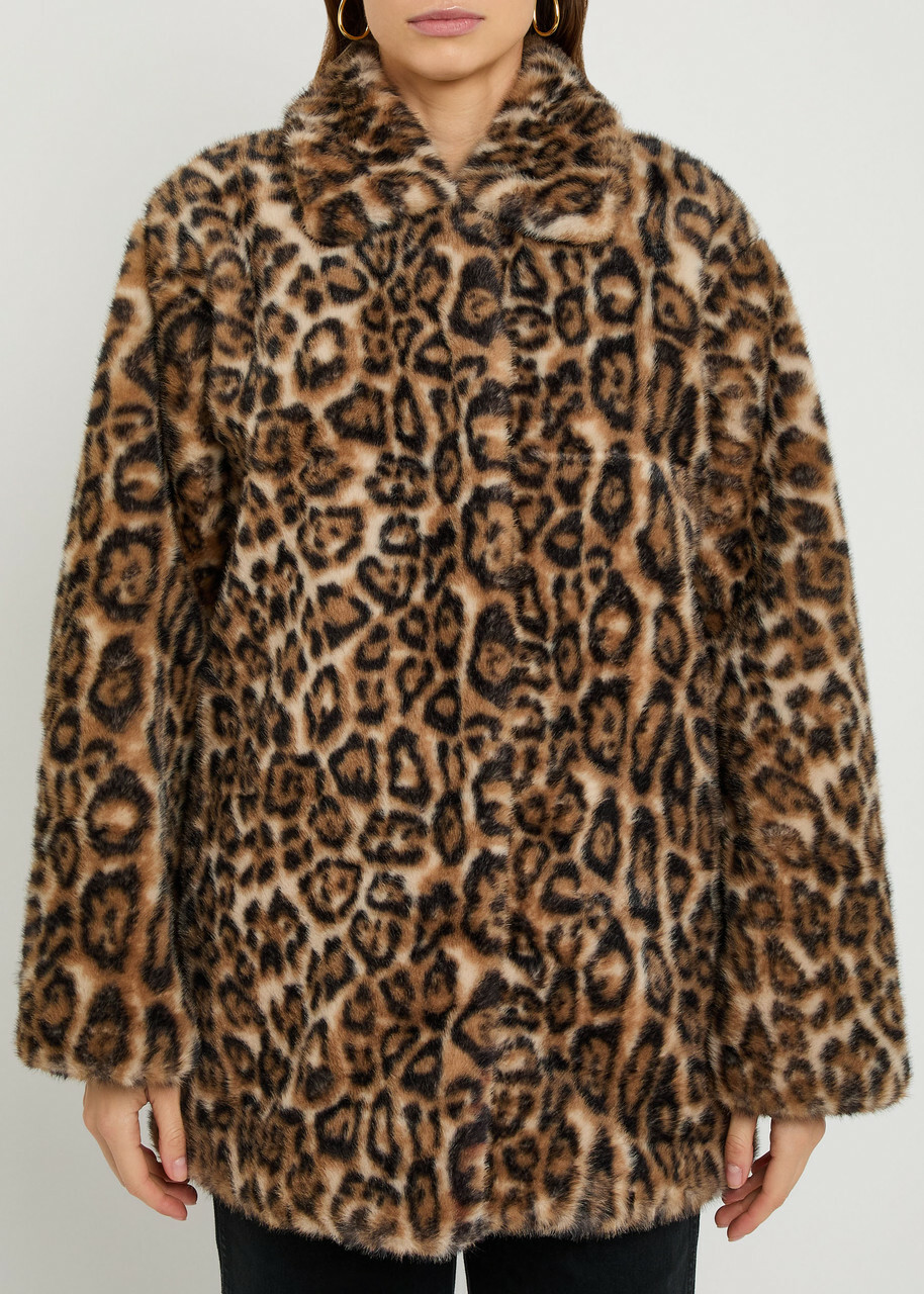 Reformation Stable Faux fur Coat Leopard