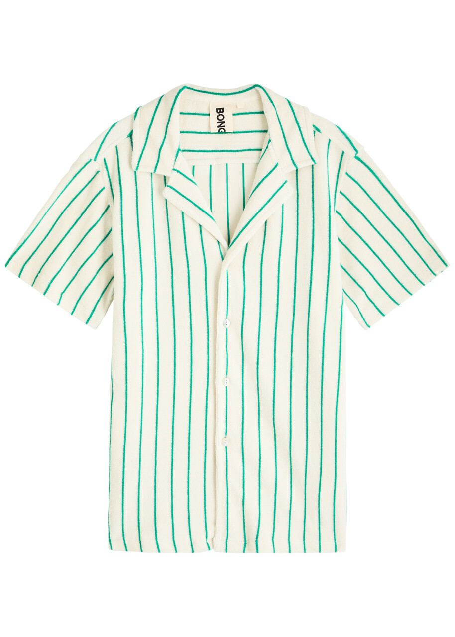 Bongusta Naram Striped Terry Shirt White And Green
