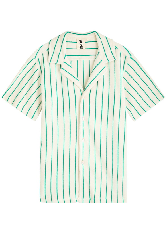 Photo: Bongusta Naram Striped Terry Shirt White And Green