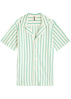 Bongusta Naram Striped Terry Shirt White And Green