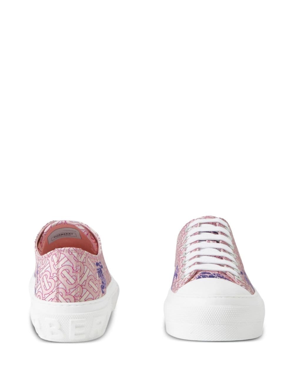 BURBERRY - Ekd And Monogram Print Cotton Sneakers Burberry