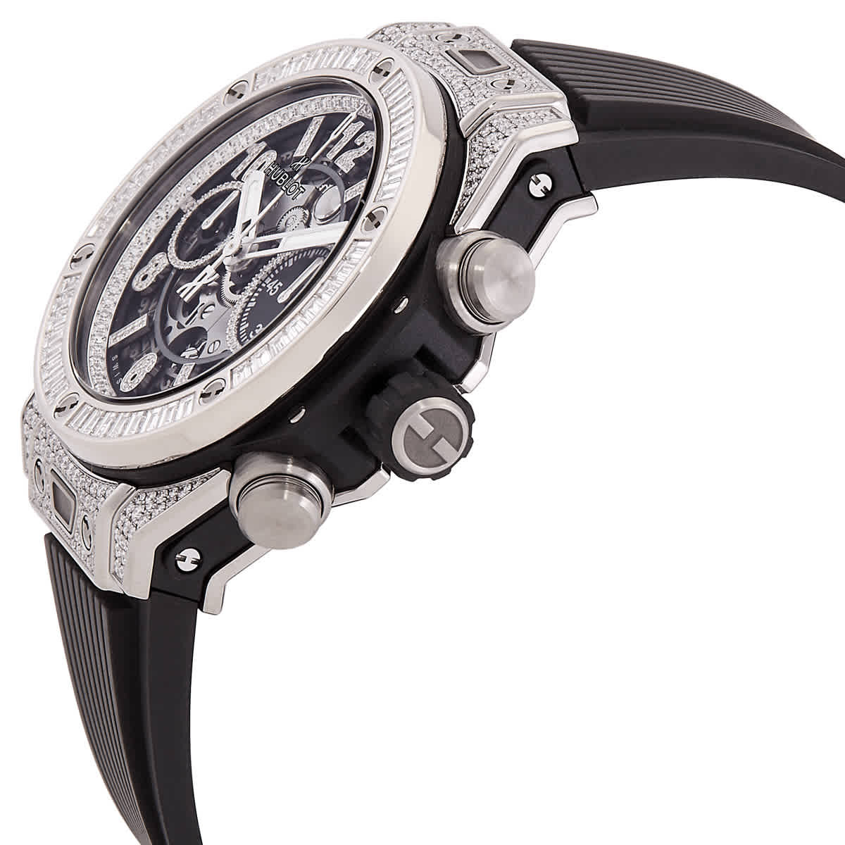 Hublot Big Bang Unico Titanium Jewellery Chronograph Automatic Diamond Grey Dial Mens Watch 441.NX.1171.RX.0904