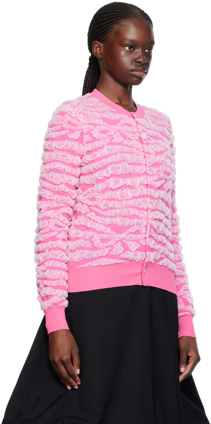 Comme des Garçons Girl Pink Ruched Cardigan
