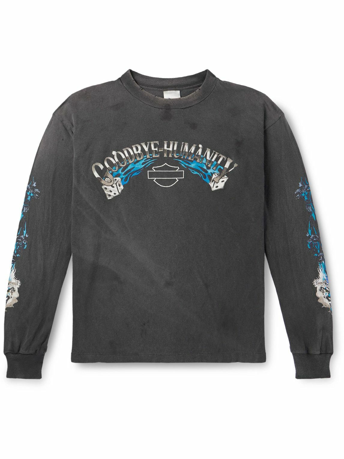 SAINT Mxxxxxx - Goodbye Humanity Dice Distressed Printed Cotton