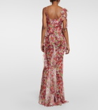 Alessandra Rich Ruffled floral silk georgette gown